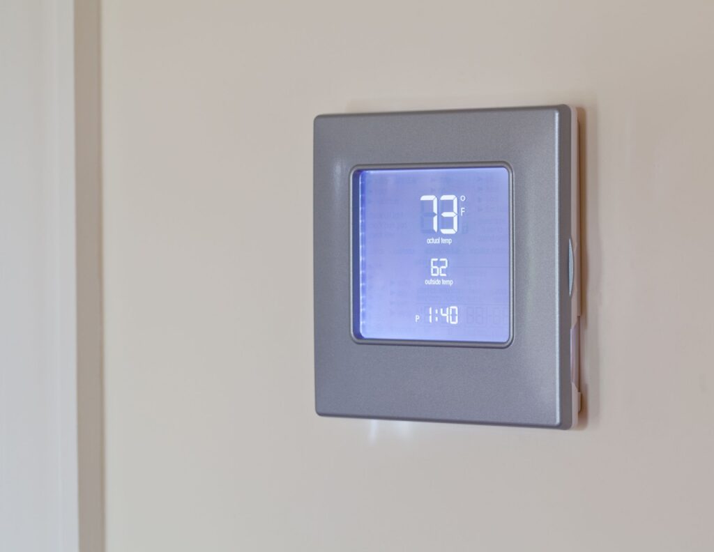 Thermostat on a home wall