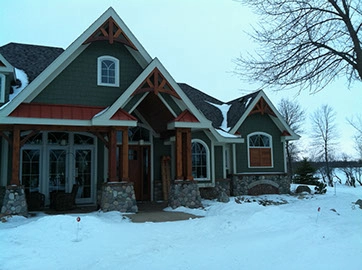 exterior of a residential house with snow - project